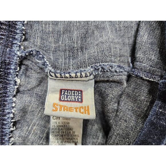 Faded Glory Pants Womens Small Blue Crop Wide Leg Pull On Casual Denim - Picture 4 of 11